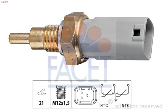Obrázok Snímač teploty chladiacej kvapaliny FACET Made in Italy - OE Equivalent 73277