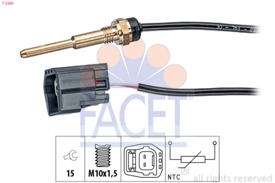 Obrázok Snímač teploty chladiacej kvapaliny FACET Made in Italy - OE Equivalent 73289