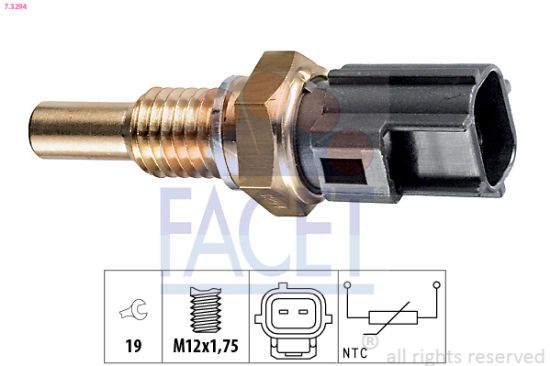 Obrázok Snímač teploty chladiacej kvapaliny FACET Made in Italy - OE Equivalent 73294