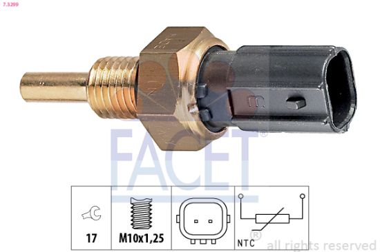 Obrázok Snímač teploty chladiacej kvapaliny FACET Made in Italy - OE Equivalent 73299