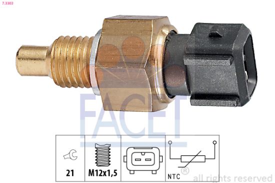 Obrázok Snímač teploty chladiacej kvapaliny FACET Made in Italy - OE Equivalent 73303