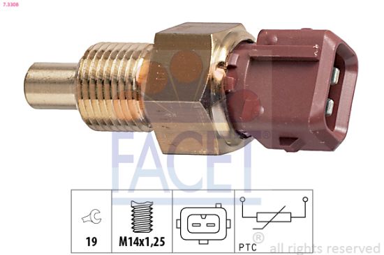 Obrázok Snímač teploty chladiacej kvapaliny FACET Made in Italy - OE Equivalent 73308