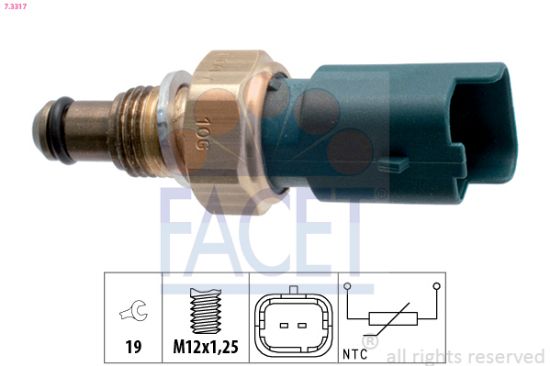 Obrázok Snímač teploty chladiacej kvapaliny FACET Made in Italy - OE Equivalent 73317