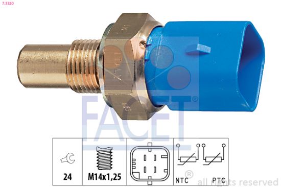 Obrázok Snímač teploty chladiacej kvapaliny FACET Made in Italy - OE Equivalent 73320