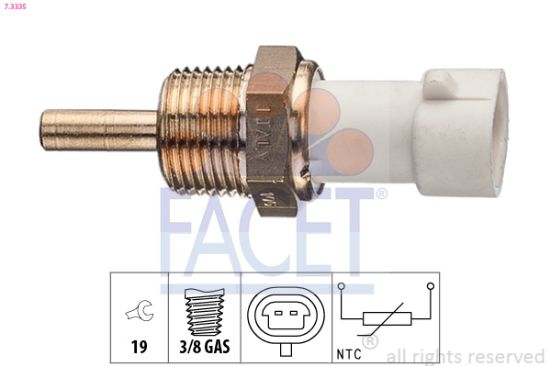 Obrázok Snímač teploty chladiacej kvapaliny FACET Made in Italy - OE Equivalent 73335