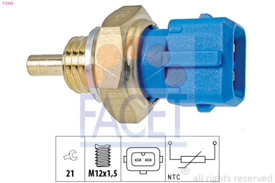 Obrázok Snímač teploty chladiacej kvapaliny FACET Made in Italy - OE Equivalent 73342