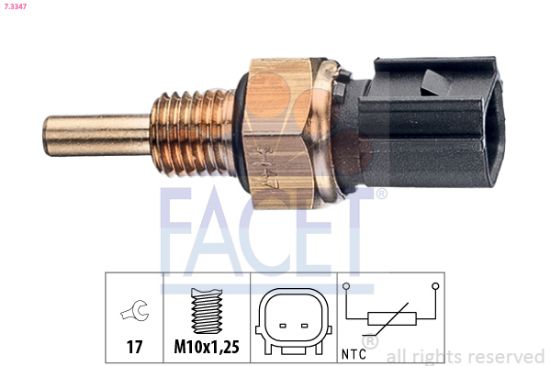 Obrázok Snímač teploty chladiacej kvapaliny FACET Made in Italy - OE Equivalent 73347