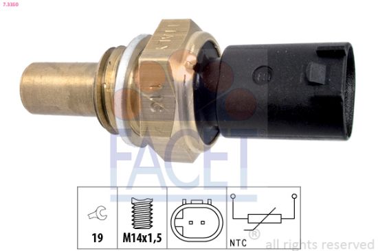 Obrázok Snímač teploty oleja FACET Made in Italy - OE Equivalent 73350