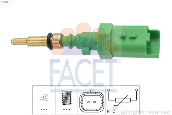 Obrázok Snímač teploty chladiacej kvapaliny FACET Made in Italy - OE Equivalent 73385