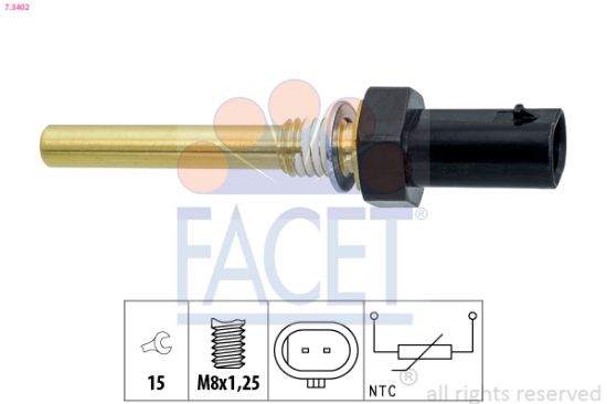 Obrázok Snímač teploty oleja FACET Made in Italy - OE Equivalent 73402