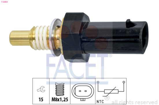 Obrázok Snímač teploty chladiacej kvapaliny FACET Made in Italy - OE Equivalent 73403