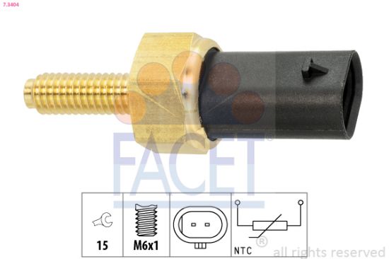 Obrázok Snímač teploty chladiacej kvapaliny FACET Made in Italy - OE Equivalent 73404