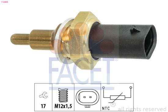 Obrázok Snímač teploty chladiacej kvapaliny FACET Made in Italy - OE Equivalent 73405