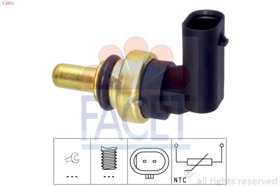 Obrázok Snímač teploty chladiacej kvapaliny FACET Made in Italy - OE Equivalent 73412