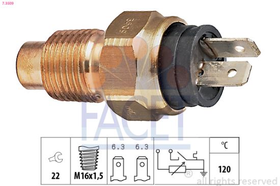 Obrázok Snímač teploty chladiacej kvapaliny FACET Made in Italy - OE Equivalent 73509