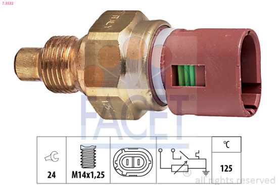 Obrázok Snímač teploty chladiacej kvapaliny FACET Made in Italy - OE Equivalent 73532