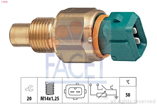 Obrázok Snímač teploty chladiacej kvapaliny FACET Made in Italy - OE Equivalent 73542