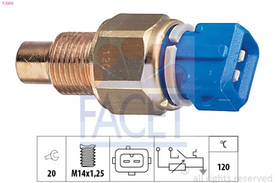 Obrázok Snímač teploty chladiacej kvapaliny FACET Made in Italy - OE Equivalent 73558