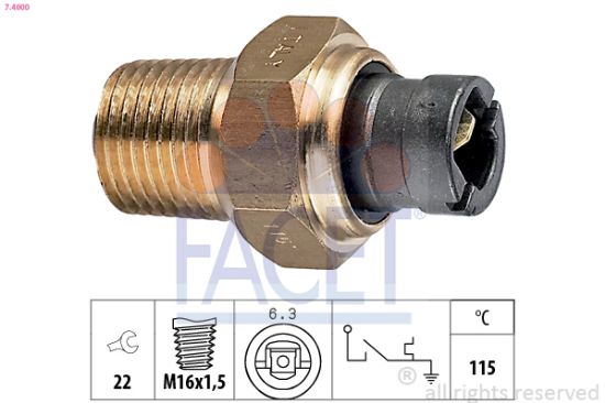 Obrázok Snímač teploty chladiacej kvapaliny FACET Made in Italy - OE Equivalent 73525