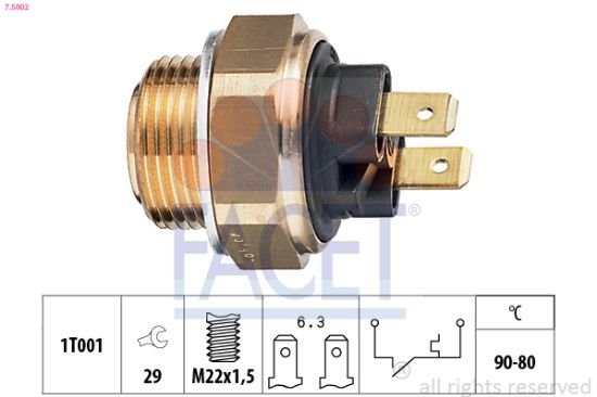 Obrázok Teplotný spínač ventilátora chladenia FACET Made in Italy - OE Equivalent 75002