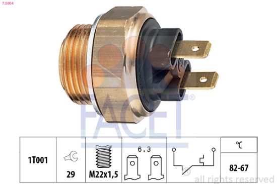 Obrázok Teplotný spínač ventilátora chladenia FACET Made in Italy - OE Equivalent 75013