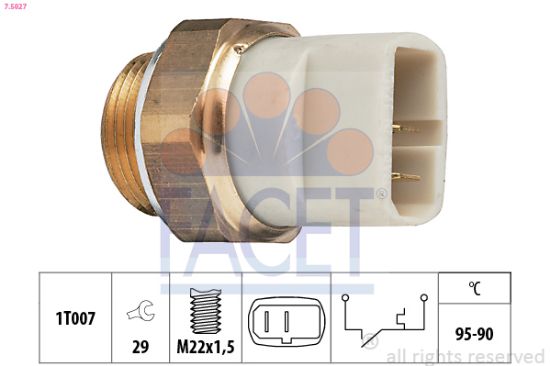 Obrázok Teplotný spínač ventilátora chladenia FACET Made in Italy - OE Equivalent 75027