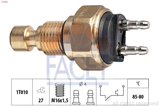 Obrázok Teplotný spínač ventilátora chladenia FACET Made in Italy - OE Equivalent 75035