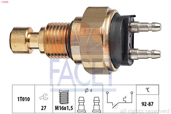 Obrázok Teplotný spínač ventilátora chladenia FACET Made in Italy - OE Equivalent 75036