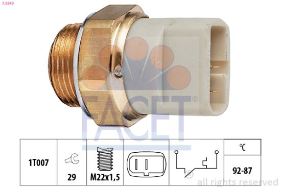 Obrázok Teplotný spínač ventilátora chladenia FACET Made in Italy - OE Equivalent 75049