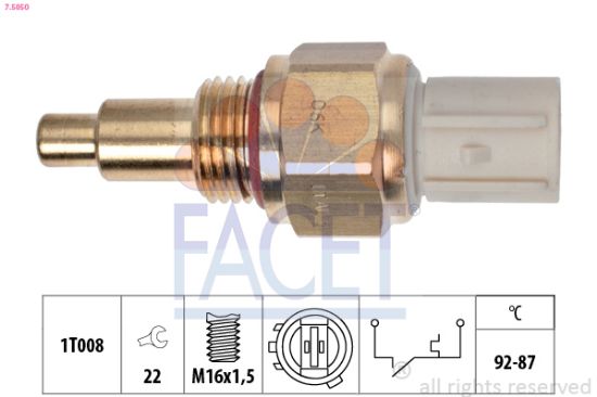 Obrázok Teplotný spínač ventilátora chladenia FACET Made in Italy - OE Equivalent 75050