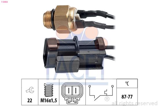 Obrázok Teplotný spínač ventilátora chladenia FACET Made in Italy - OE Equivalent 75056