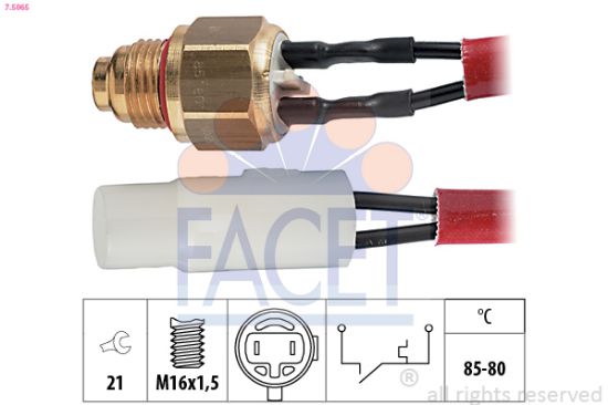 Obrázok Teplotný spínač ventilátora chladenia FACET Made in Italy - OE Equivalent 75065