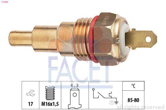 Obrázok Teplotný spínač ventilátora chladenia FACET Made in Italy - OE Equivalent 75068