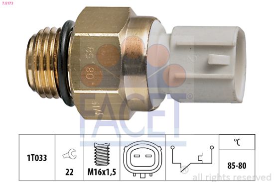Obrázok Teplotný spínač ventilátora chladenia FACET Made in Italy - OE Equivalent 75173