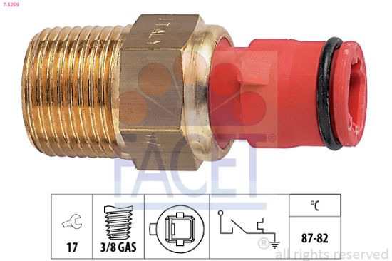 Obrázok Teplotný spínač ventilátora chladenia FACET Made in Italy - OE Equivalent 75259