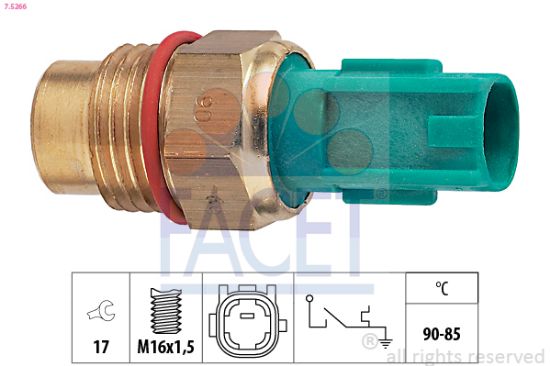 Obrázok Teplotný spínač ventilátora chladenia FACET Made in Italy - OE Equivalent 75266