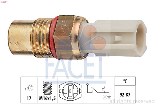 Obrázok Teplotný spínač ventilátora chladenia FACET Made in Italy - OE Equivalent 75291