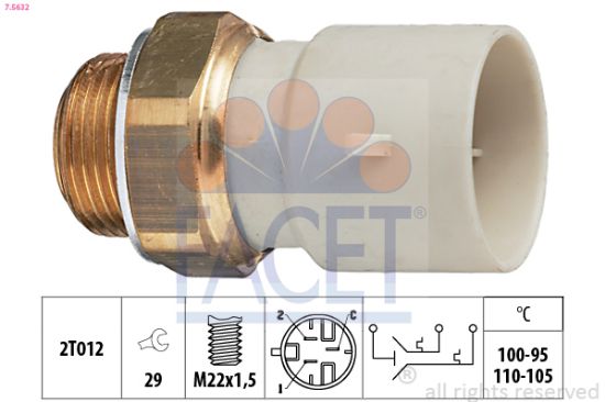 Obrázok Teplotný spínač ventilátora chladenia FACET Made in Italy - OE Equivalent 75632