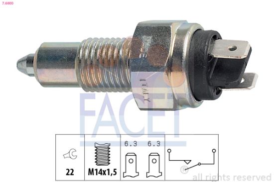 Obrázok Spínač cúvacích svetiel FACET Made in Italy - OE Equivalent 76000