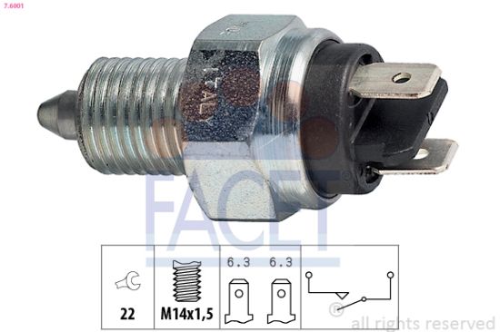 Obrázok Spínač cúvacích svetiel FACET Made in Italy - OE Equivalent 76001