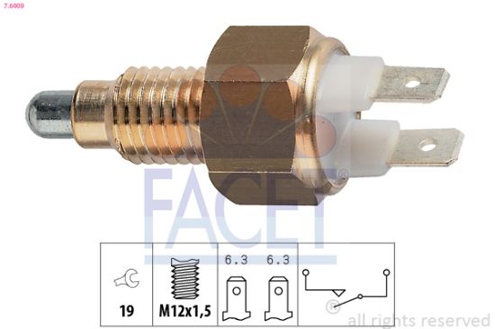 Obrázok Spínač cúvacích svetiel FACET Made in Italy - OE Equivalent 76009