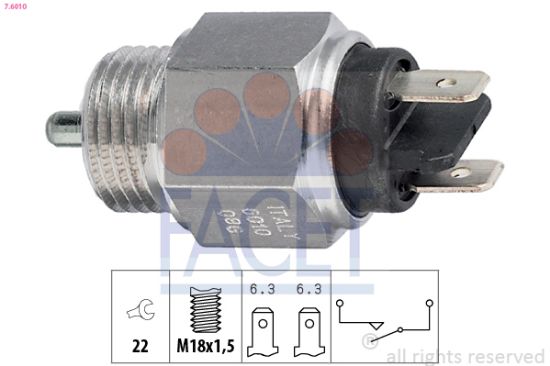 Obrázok Spínač cúvacích svetiel FACET Made in Italy - OE Equivalent 76010