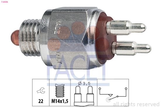 Obrázok Spínač cúvacích svetiel FACET Made in Italy - OE Equivalent 76036