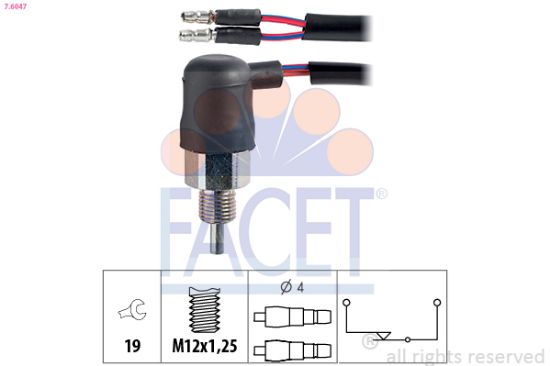Obrázok Spínač cúvacích svetiel FACET Made in Italy - OE Equivalent 76047