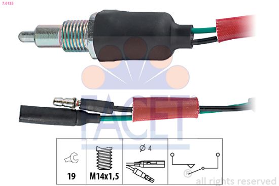 Obrázok Spínač cúvacích svetiel FACET Made in Italy - OE Equivalent 76135