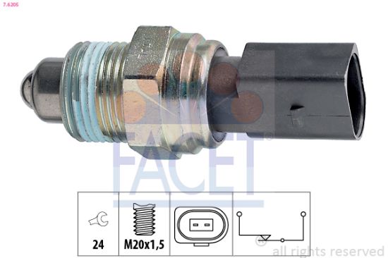 Obrázok Spínač cúvacích svetiel FACET Made in Italy - OE Equivalent 76205