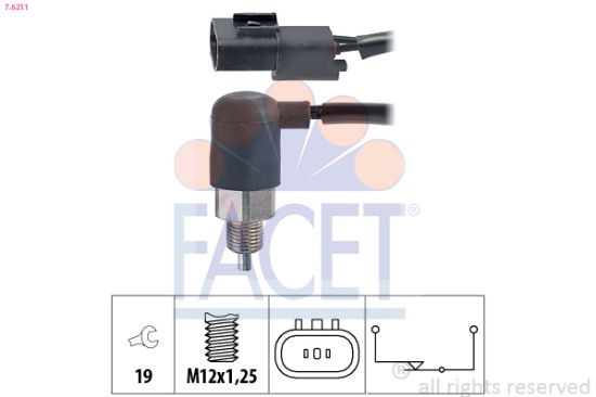 Obrázok Spínač cúvacích svetiel FACET Made in Italy - OE Equivalent 76211
