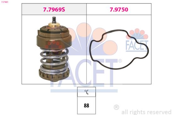 Obrázok Termostat chladenia FACET Made in Italy - OE Equivalent 77981