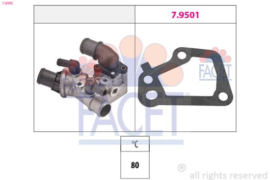 Obrázok Termostat chladenia FACET Made in Italy - OE Equivalent 78095