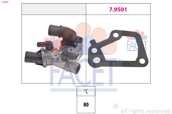 Obrázok Termostat chladenia FACET Made in Italy - OE Equivalent 78096
